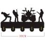 I Love Music Rock Wooden Hanger Unique Gift Clothes Hat Key Hook/Coat Rack/Wall Hook Home Decoration Wall Stickers Kitchen Bathroom Towel Hook,Black Wall Mounted Hook
