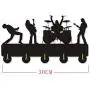 I Love Music Rock Wooden Hanger Unique Gift Clothes Hat Key Hook/Coat Rack/Wall Hook Home Decoration Wall Stickers Kitchen Bathroom Towel Hook,Black Wall Mounted Hook