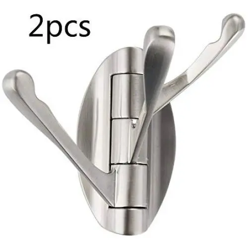 eoocvt 2pcs Folding Hook Wall Mounted Swivel Arm Triple Coat Hook Bathroom Kitchen Garage Clothes Hanger