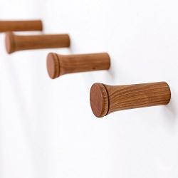 Wooden Spinning Top 3” Wall Mounted Coat Hooks, Entryway Vintage Single Organizer Hat Rack Home Decorative Utility Hanger Storage Hook For Key,Clothes,Jacket,Umbrella,Scarf Holder (Cherry Wood, 1 Pcs)