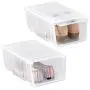 mDesign Stackable Closet Plastic Storage Bin Boxes with Lid - Container for Organizing Mens and Womens Shoes, Sandals, Wedges, Flats, Heels and Accessories - Small, 2 Pack - Clear Frost mDesign Stackable Closet Plastic Storage Bin Boxes with Lid - Container for Organizing Mens and Womens Shoes, Sandals, Wedges, Flats, Heels and Accessories - Small, 2 Pack - Clear Frost