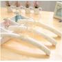 5 Pcs Top Grade White Cotton Fabric Padded Clothes Hanger Rack with Bowknot, Anti-Slip Dress Shirts Hanger with Embroidery