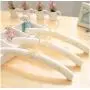 5 Pcs Top Grade White Cotton Fabric Padded Clothes Hanger Rack with Bowknot, Anti-Slip Dress Shirts Hanger with Embroidery