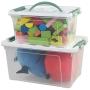 Jekiyo Clear Latching Box, Plastic Storage Bin, 2 Packs(6 Quart&14 Quart)
