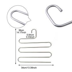 Eleling 5 Layers Pants Clothes Rack S Shape Multi-Purpose Hangers For Trousers Tie Organizer Storage Hanger