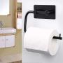 Sumnacon Stainless Steel Toilet Roll Paper Holder 3M Self Adhesive, Rustproof Bathroom Kitchen Tissue Holder Towel Hanger Hook Wall Mount(Black)