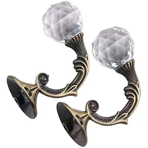 BERTERI 2PCS Bronze Vintage European High-grade Crystal Wall Tieback Curtain Hook Tassel Towel Hanger For Cloth-hat Hook BERTERI 2PCS Bronze Vintage European High-grade Crystal Wall Tieback Curtain Hook Tassel Towel Hanger For Cloth-hat Hook