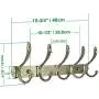 WEBI Coat Rack Wall Mounted,5 Hooks for Hanging Coats,Hook Rack,Hook Rail,Coat Hanger Wall Mount for Clothes,Towel,Jacket,Bronze,2 Packs