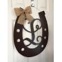 Monogram Horseshoe Door Hanger - Horse Shoe Door Hanger - Horseshoe Wreath - Country Door Hanger - Farm Door Hanger