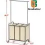 DecoBros Heavy-Duty 3 Bag Laundry Sorter Cart with Hanging Bar