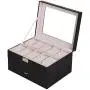 unbrand Large 20 Slot Leather Watch Boxes Display Case Organizer Glass Top Jewelry Storage unbrand Large 20 Slot Leather Watch Boxes Display Case Organizer Glass Top Jewelry Storage