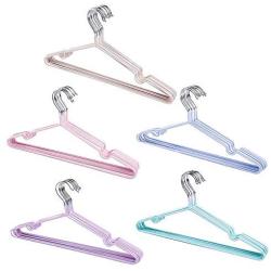 10pcs Children Adult Clothes Hanger Clothes Drying Rack Non-Slip Metal Shirt Hook Hangers Coat Hanger Clothes Accessories Rack Random Color