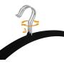 YOTHG Velvet Hangers, 10pcs Non Slip No Shoulder Bump Suit Hangers, 360 Degree Swivel Hook, Space Saving Clothes Hangers, Rounded Hangers for Coat,Sweater(Black)