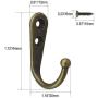Lheng 20Pcs Vintage Retro Bronze Robe Hooks Wall Mounted Single Key Hook Hangers with Screws
