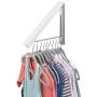 iDesign Brezio Wall Mount Metal Clothes Hanger Drying Rack for Laundry Room, Bathroom or Bedroom, 1.78" x 11.81" x 15.7", White