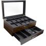 Decorebay Executive Wooden Watch Boxes Valet Boxes Sunglasses and Jewelry Boxes Storage Organizer (Sweetheart)