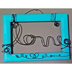 LOVE 4x6 Twisted Wire Frame - Handmade - Black Love Wire - Turquoise Frame - Wire Heart Hanger - Gift for Mom - Gift for Grandma