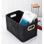 Minoisome Collapsible Storage Bins Foldable Felt Fabric Storage Basket Organizer Boxes Containers with Handles Metal Handles for Nursery Toys,Kids Room,Clothes