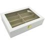 UnionPlus 8-Slot Eyeglass Sunglass Glasses Organizer Collector - Crocodile Faux Leather Storage Case Boxes (White Croco)
