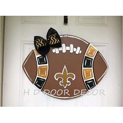 New Orleans Saints football door hanger wreath fleur de lis