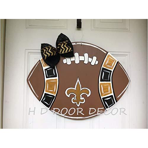 New Orleans Saints football door hanger wreath fleur de lis