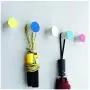 WINGOFFLY 3PCS Decorative Wooden Wall Mounted Hanging Coat Hat Hooks Modern Colorful Clothes Hanger Handemade Craft Rack(Blue& Wathet& White)