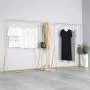 FURVOKIA Modern Simple Heavy Duty Metal Rolling Garment Rack with Wheel,Retail Display Clothing Rack,Wrought Iron Single Rod Floor-Standing Hangers Clothes Shelves (Gold Round Tube, 47.2 L) FURVOKIA Modern Simple Heavy Duty Metal Rolling Garment Rack with Wheel,Retail Display Clothing Rack,Wrought Iron Single Rod Floor-Standing Hangers Clothes Shelves (Gold Round Tube, 47.2 L)