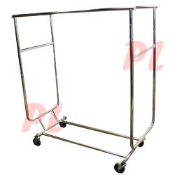 Proline Amazon Double Parrallel Bar Adjustable Clothes Rack Hanger Retail w/Swivel Wheels