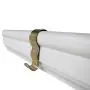 Molding Hooks - 10 Pack - Picture Rail Hangers - Brass Plated Steel - Picture Rail Hooks Wide