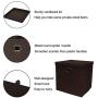 Pezin & Hulin 6 Pack Foldable Storage Cubes with Lid and Metal Eyelet Handle, Fabric Storage Bins 11 x 11 x 11 inch, Collapsible Basket Boxes Container, Cloth Organizer for Shelves, Closet, (Brown)