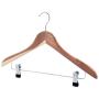 HANGERWORLD 10 Cedar Wood 17.3inch Coat Clothes Garment Pants Skirt Adjustable Clip Hangers