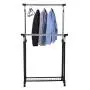 K&A Company Rack Double Adjustable Rolling Hanger Garment Rail Shoe Clothes Shelf Organizer Portable W Clothing Shoes Rod Bar Row Silver K&A Company Rack Double Adjustable Rolling Hanger Garment Rail Shoe Clothes Shelf Organizer Portable W Clothing Shoes Rod Bar Row Silver
