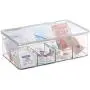 mDesign Plastic First Aid Kit Storage Boxes for Bathroom, Kitchen, Cabinet, Closet, Drawer - Organizes Medicine, Ointments, Adhesive Bandages, Dental, Diabetic Supplies, 8 Divided Sections - Clear mDesign Plastic First Aid Kit Storage Boxes for Bathroom, Kitchen, Cabinet, Closet, Drawer - Organizes Medicine, Ointments, Adhesive Bandages, Dental, Diabetic Supplies, 8 Divided Sections - Clear