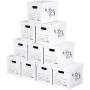 SEMAXE Stroage Carton Boxes with Lift-Off Lid，Portadle File Storage Tape-Free Assembly Moving Boxes, 10-Pack,14" x 11" x 10"