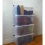 Rubbermaid Cleverstore Clear 95 QT Pack of 4 Stackable Large Storage Containers with Durable Latching Clear Lids