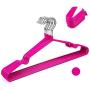 MIJOGO Premium Velvet Hangers (Pack of 50) Quality Plastic Hangers - Non Slip - Velvet Suit Hangers Space Saving Clothes Hangers,Red