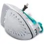 Sunbeam Steam Master 1400 Watt Large-size Anti-Drip Non-Stick Stainless Steel Soleplate Iron with Variable Steam control and 8 Retractable Cord, Chrome/Teal, GCSBSP-201-000 Sunbeam Steam Master 1400 Watt Large-size Anti-Drip Non-Stick Stainless Steel Soleplate Iron with Variable Steam control and 8 Retractable Cord, Chrome/Teal, GCSBSP-201-000