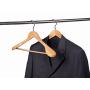 Amber Home Deluxe Curved Solid Wood Coat Hanger, Suit Hanger, Jacket Hanger with Sturdy Non-Slip Bar, Smooth Finish, Wide Shoulder,5 Pack (Natural Color)