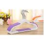 10pcs Random Color Cute Plastic Clothes Shirts Hanger with Anti-Slip Rubber, Pink Blue Plastic Non Slip Hangers Decoration