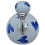 Indianshelf Handmade 1 Artistic Vintage Blue Ceramic Heart Rail Hooks Hangers/Key Hooks for Modern Wall