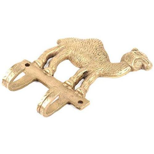 Indianshelf Handmade 1 Artistic Vintage Golden Brass Camel Figurine Coat Hooks Hangers/Wall Hooks for Clothes