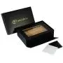 TIMELYBUYS Black Leatherette Cufflink Case & Ring Storage Organizer with Deluxe Luxury Gift Boxes and Card Mens Jewelry Boxes for Cufflinks