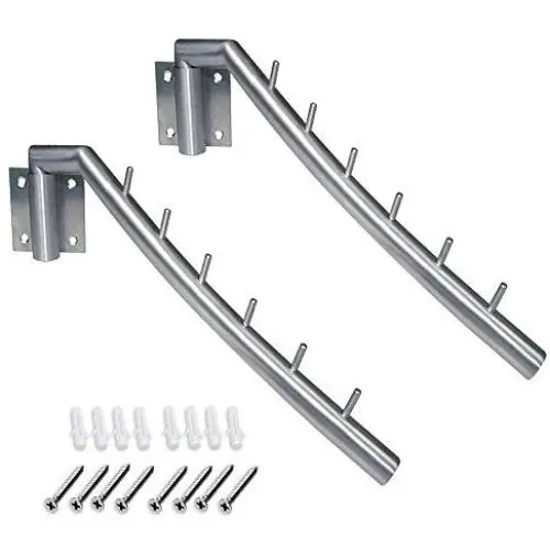 Sunmall 12.6" Folding Wall Mounted Clothes Hanger Rack, Garment Hook Stainless Steel with Swing Arm Holder Clothing Hanging System Closet Storage Organizer for Bedrooms Bathrooms Laundry Room (2 Pack) Sunmall 12.6" Folding Wall Mounted Clothes Hanger Rack, Garment Hook Stainless Steel with Swing Arm Holder Clothing Hanging System Closet Storage Organizer for Bedrooms Bathrooms Laundry Room (2 Pack)