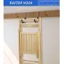 POETISKE Rafter Hook Ladder Bike Hanger Garage Storage Organizer Vinyl Coated Black 4PACK POETISKE Rafter Hook Ladder Bike Hanger Garage Storage Organizer Vinyl Coated Black 4PACK