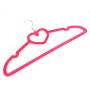 10 Set Flocked Non-Slip Flocking Huggable Hangers Clothes Hangers Suit/Shirt/Pants Bulk Hangers (Heart, Rose Red)