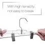 HOUSE DAY 12 Pcs Pack 14 inch Clear Plastic Skirt Hangers with Clips, Skirt Hangers, Clip Hangers for Pants, Bulk Plastic Hangers