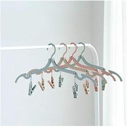 Portable Folding Coat Hanger Magic Multi-Function Clothes Hanger Clothes Drying Rack Plastic Clothes Hangers Home Organizer 10pcs Random Color