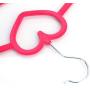 10 Set Flocked Non-Slip Flocking Huggable Hangers Clothes Hangers Suit/Shirt/Pants Bulk Hangers (Heart, Rose Red)