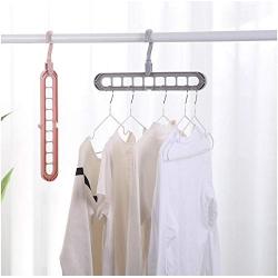 10PC Random Color 9 Holes Rotate Anti-Skid Folding Hanger Portable Hanging for Home Wet Dry Clothes Decoration