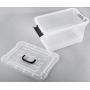 Livable Clear Plastic Storage Boxes with Black Handle, 11 Quart Storage Bin with Latch/Lid, 3 Pack